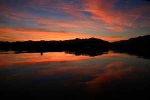 Morgenrot über dem Obersee in Jona
